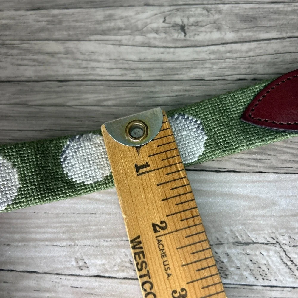 Needlepoint‎ Golf Belt Size 39 Vintage Golf Balls Grandpa Green